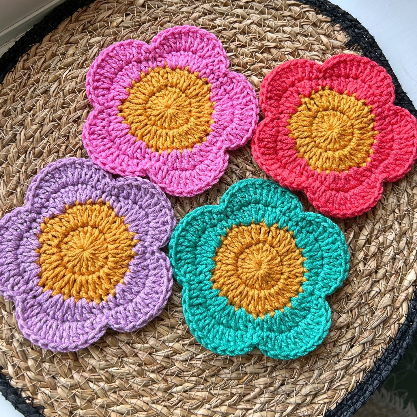 Crochet Flower Coasters