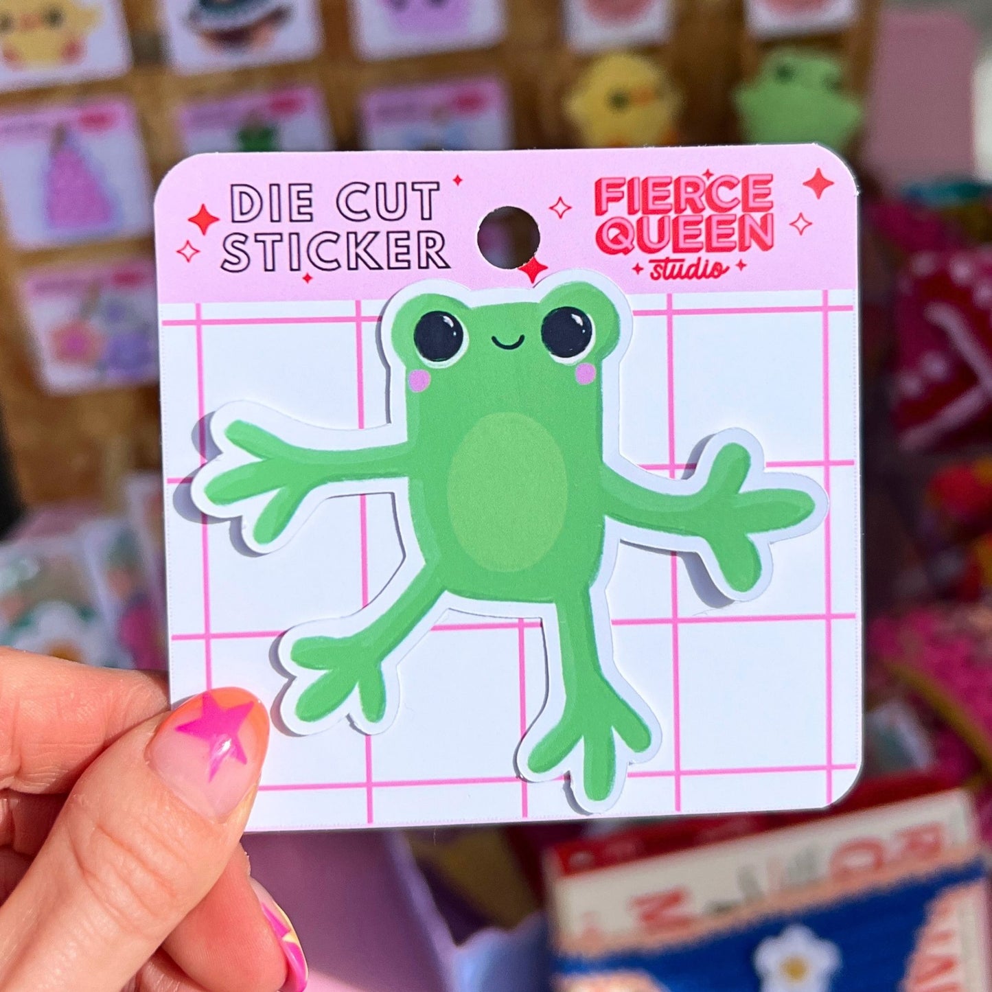 Leggy Frog Die Cut Sticker