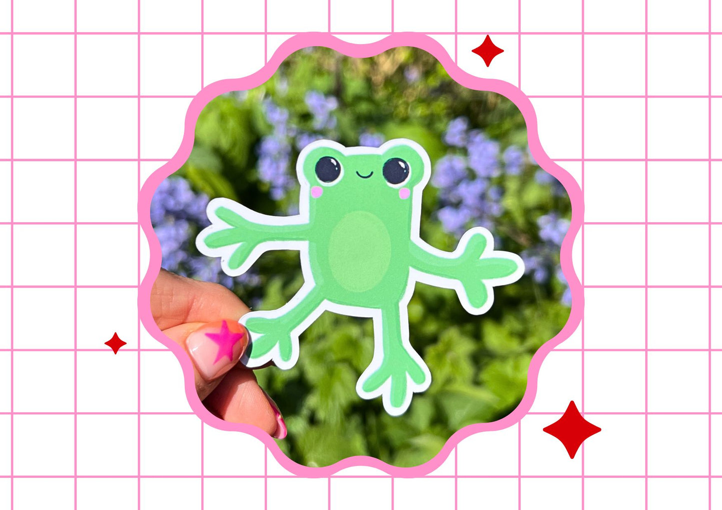 Leggy Frog Die Cut Sticker