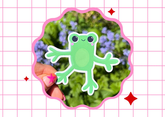 Leggy Frog Die Cut Sticker