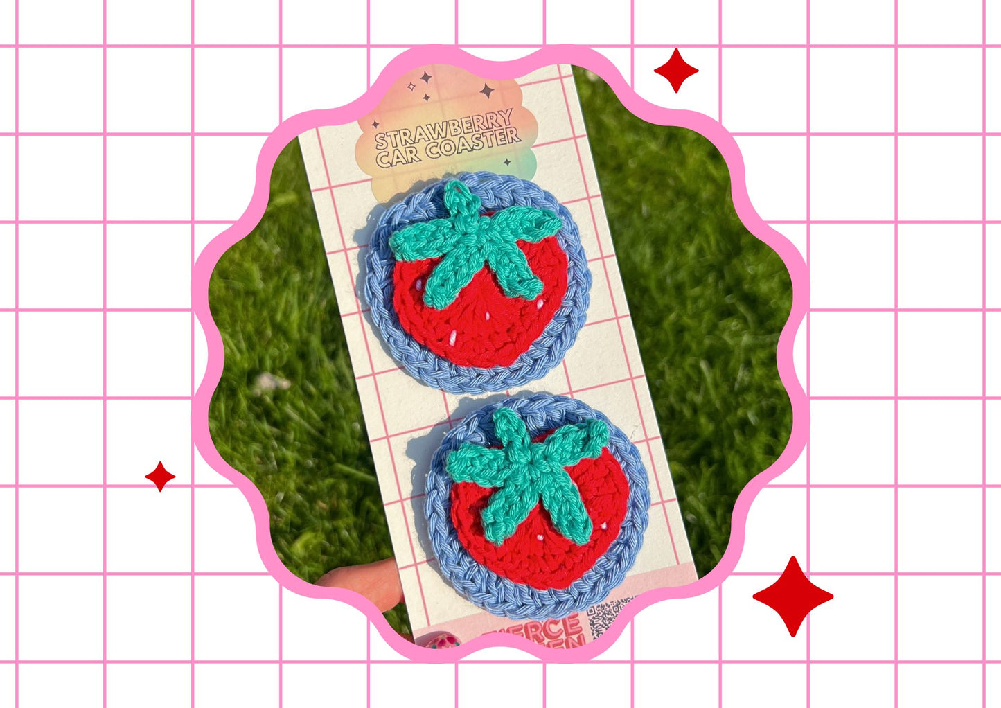 Strawberry Car Coasters