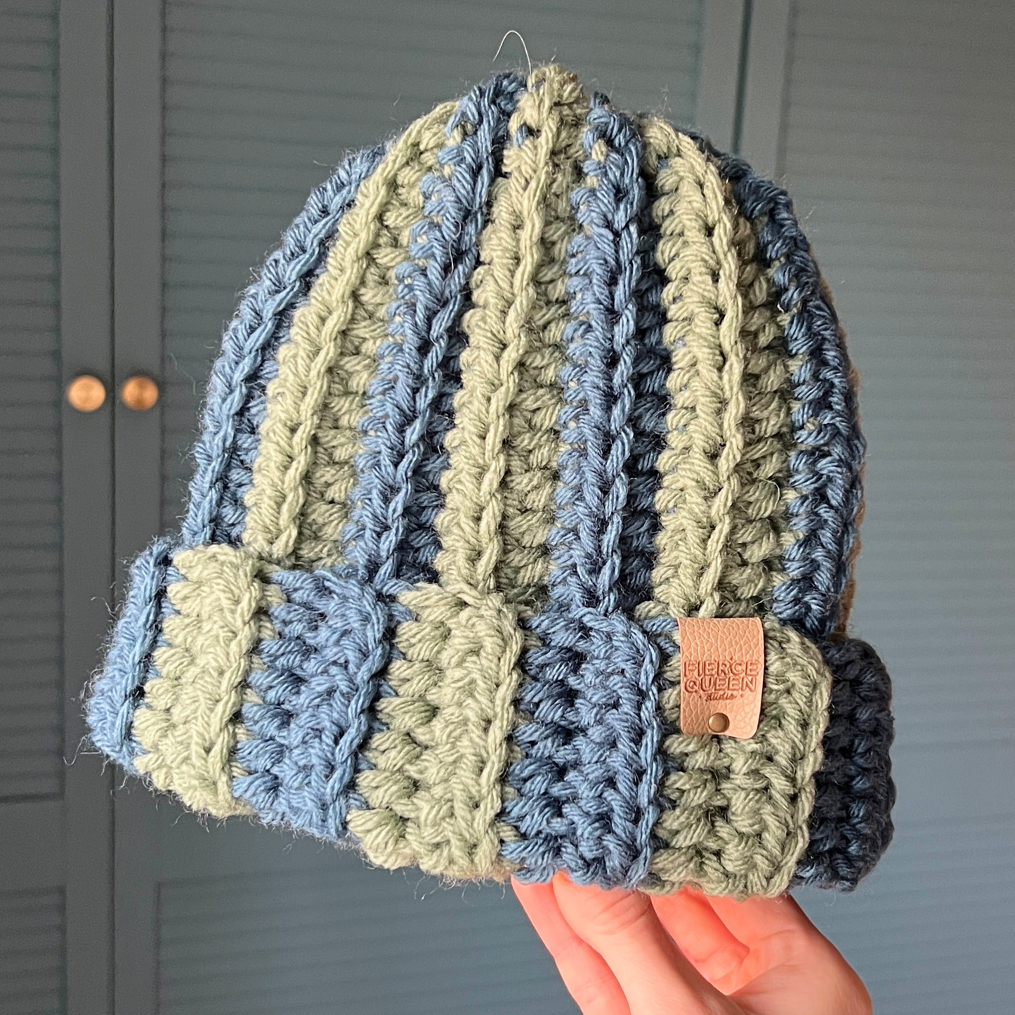 Crochet Striped Chunky Beanie (Child & Adult Sizes)