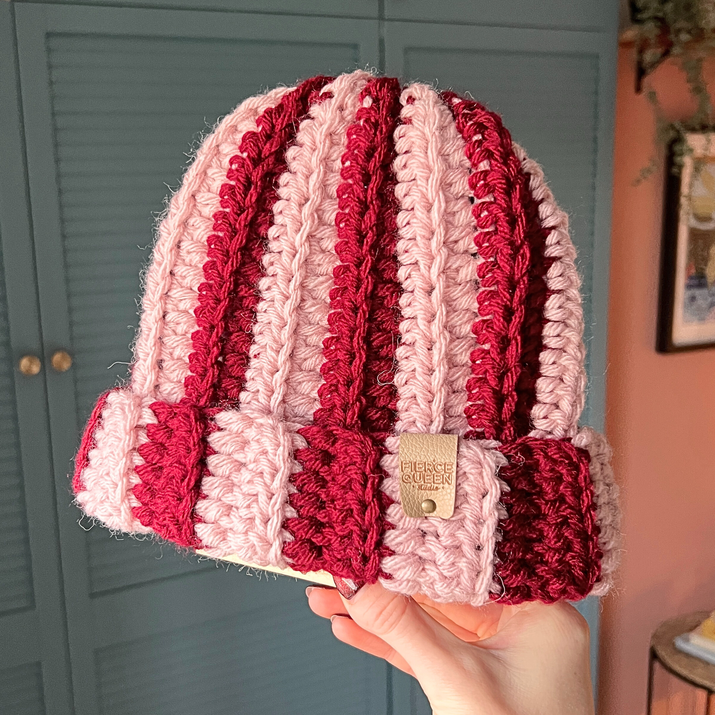 Crochet Striped Chunky Beanie (Child & Adult Sizes)