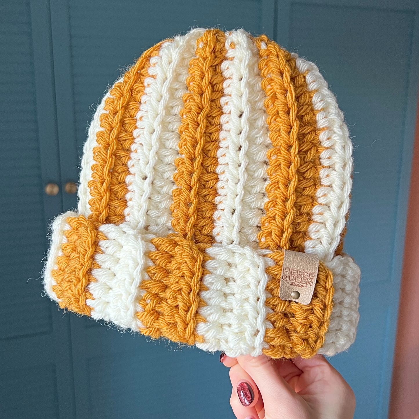 Crochet Striped Chunky Beanie (Child & Adult Sizes)