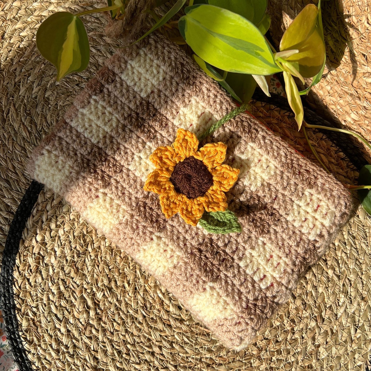 Plaid Sunflower Book Sleeve