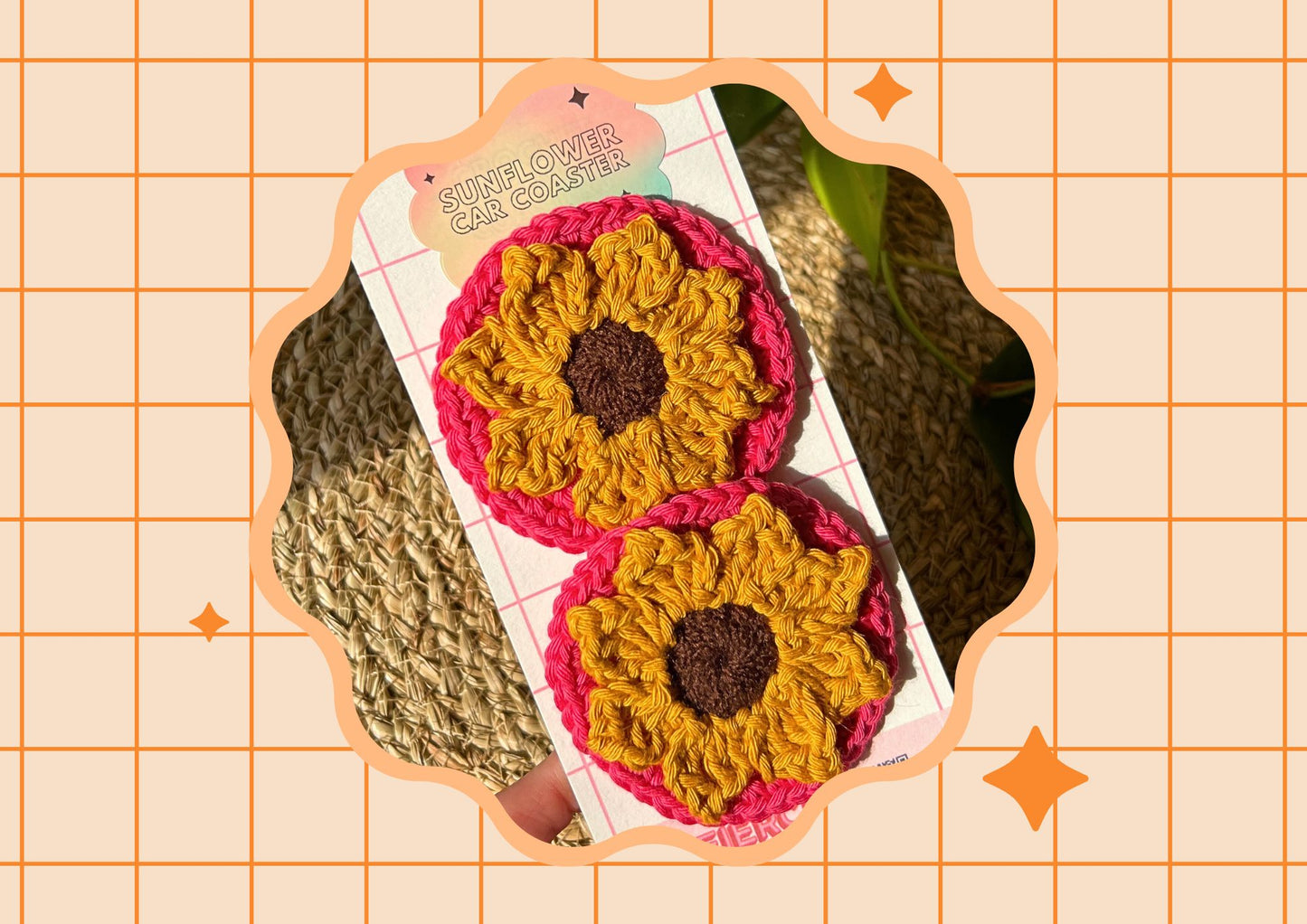 Sunflower Car Coasters