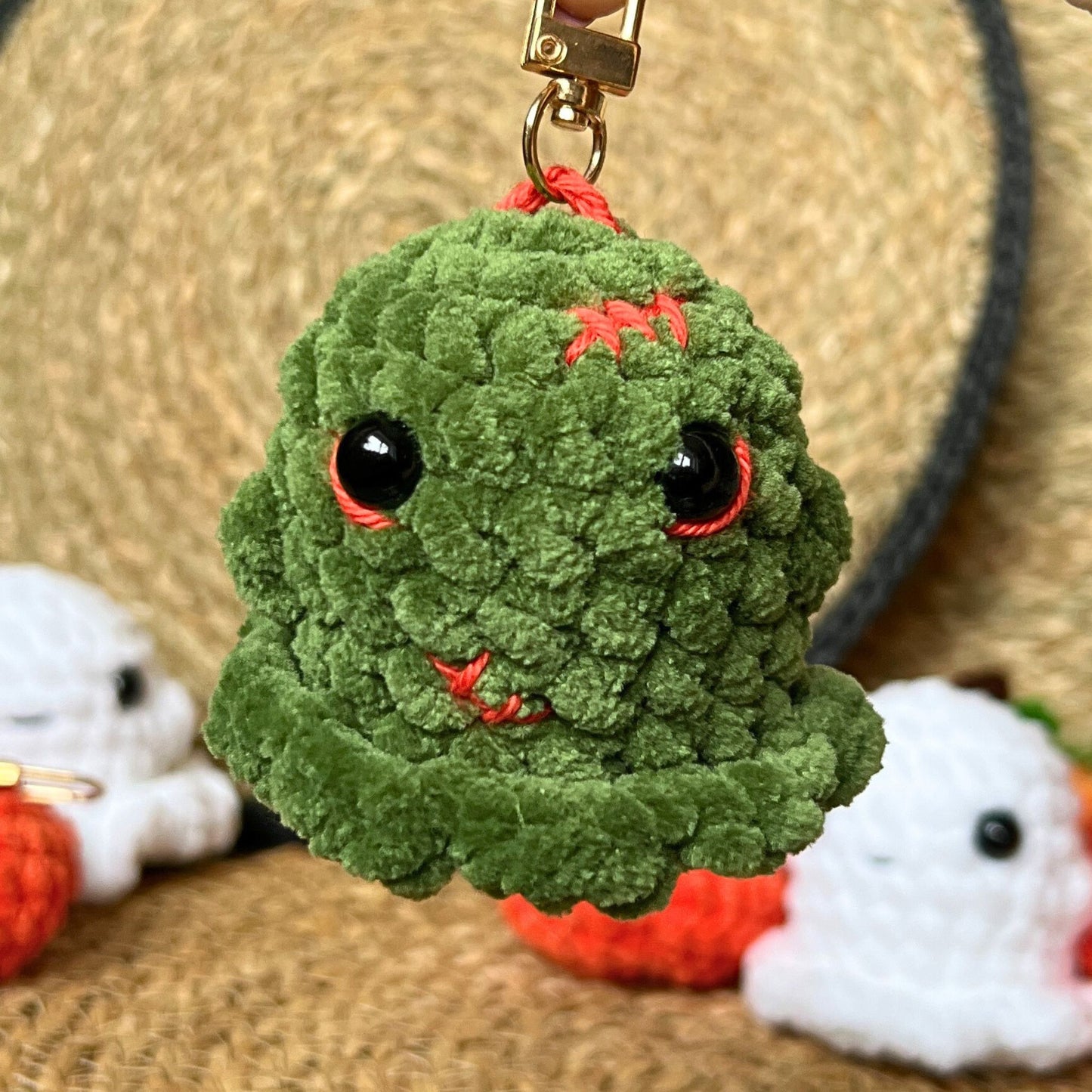 Crochet Zombie Ghost Keychain