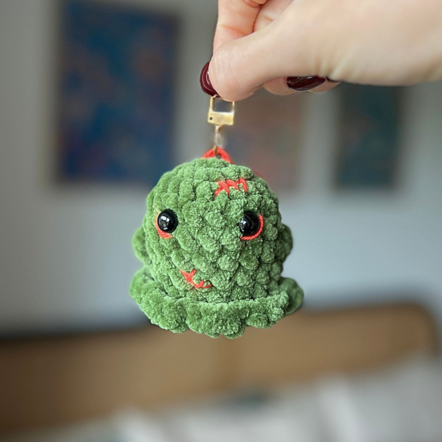 Crochet Zombie Ghost Keychain