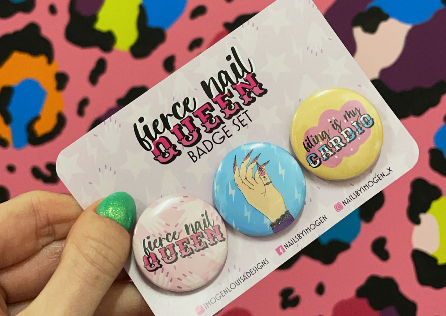 Fierce Nail Queen Badge Set