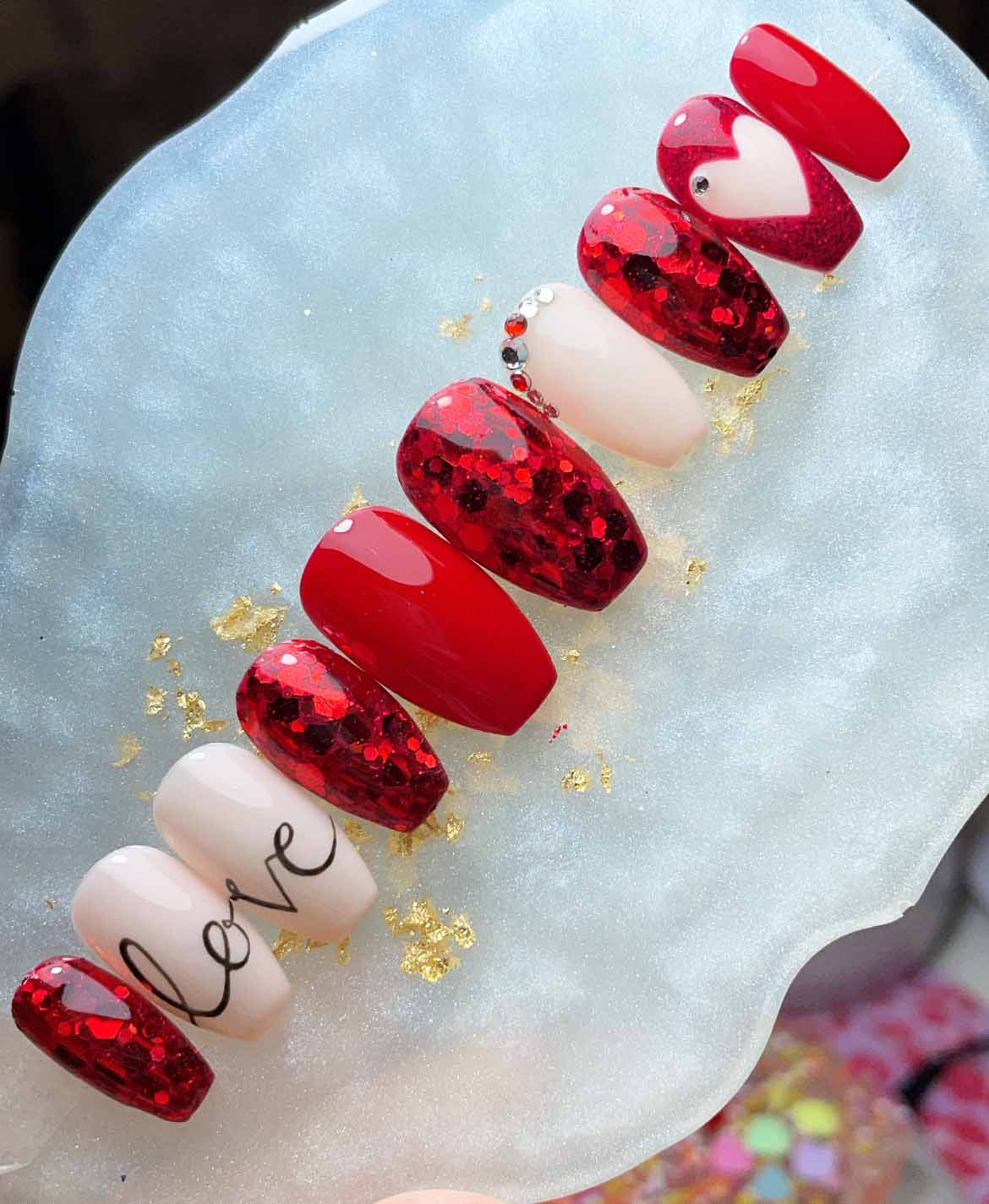 Red Valentine Nails